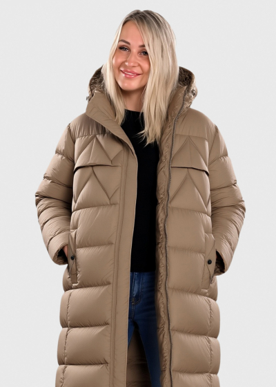 Elena Plus Size light brown elongated jacket