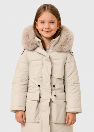 Ebru светло-бежевая удлиненная куртка