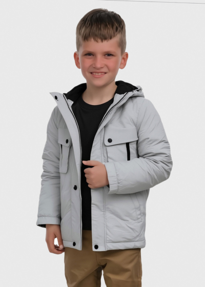 Eliy gaiši pelēka jaka ar kargo tipa kabatām