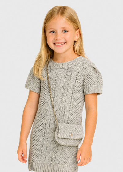 Elvi grey knitted dress