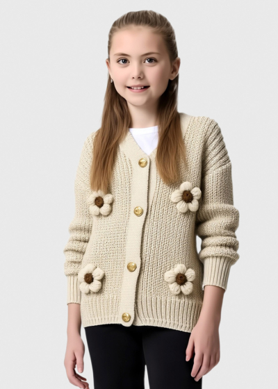 Ested beige buttoned cardigan