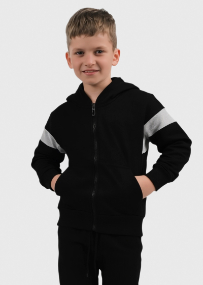 Fin black zipped sportswear 