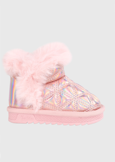 Derya pink fur inserts boots