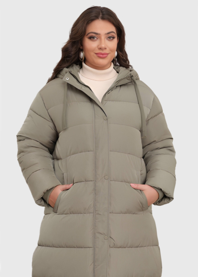 Deva Plus Size khaki long jacket