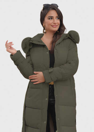 Isalinа khaki long jacket with belt