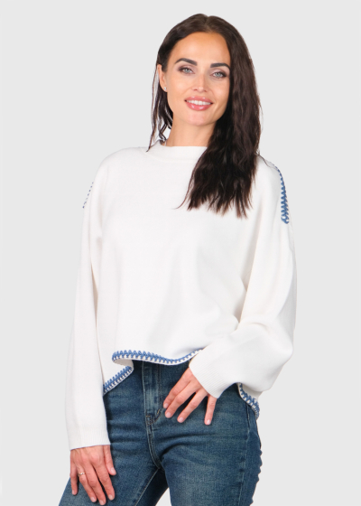 Dorota white women's sweater