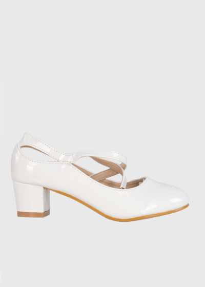 Dariellа white thick heeled shoes
