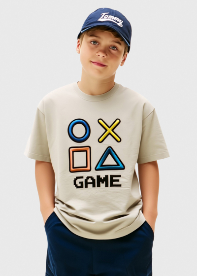 Aiken bēšs t-krekls ar rakstu