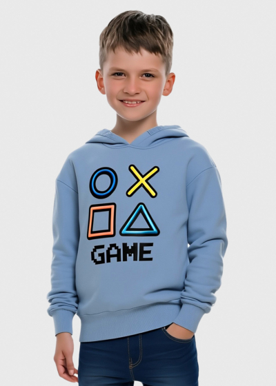 Adam light blue hoodie with print