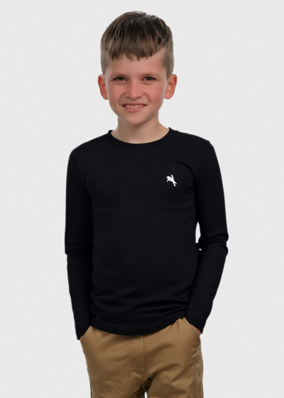 Aike black sweater with round neck