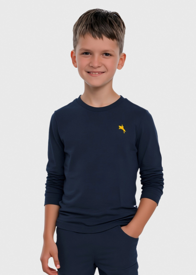 Aike dark blue sweater with round neck