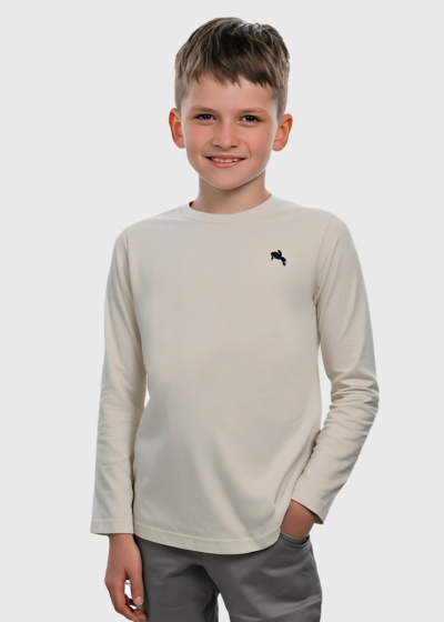 Aike beige sweater with round neck