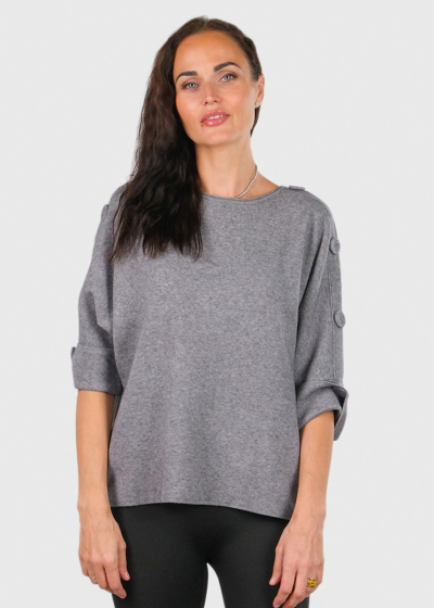 Abigail grey three quarter sleeve sweater