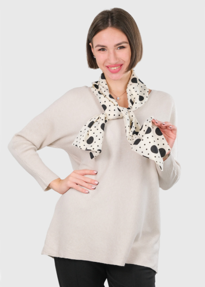 Amanda beige sweater with scarf