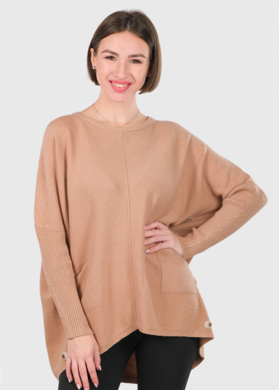 Annabelle light brown sweater with pockets