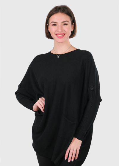 Ariana black sweater with pockets
