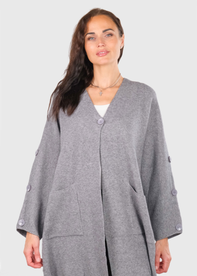 Beatrice grey cardigan with buttons