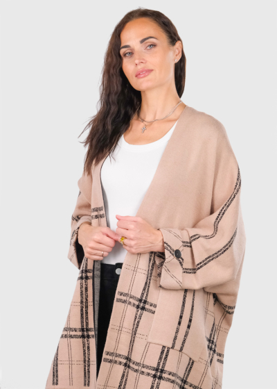 Bella beige cardigan with pockets