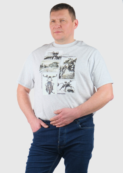 Goffredo Plus Size light grey mens t-shirt