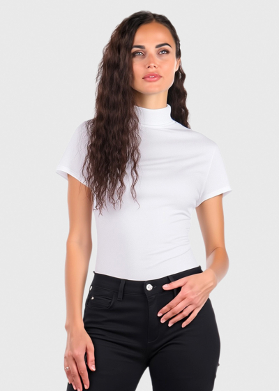 Diana white high neck t-shirt