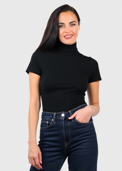 Diana black high neck t-shirt