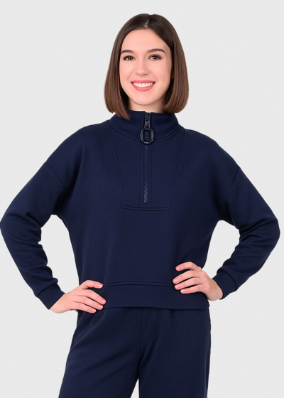 Dorrie dark blue zipped suit