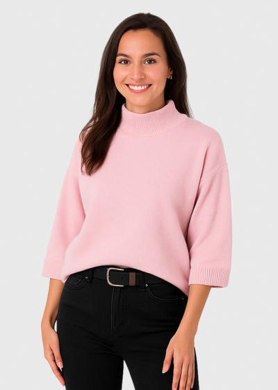 Eleanor pink three quarter sleeve sweater