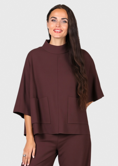 Eugenia коричневый женский костюм с карманами