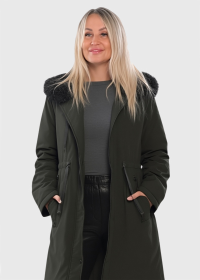 Aner Plus Size khaki drawstring jacket