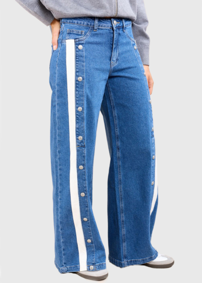 Addie blue side stripe jeans