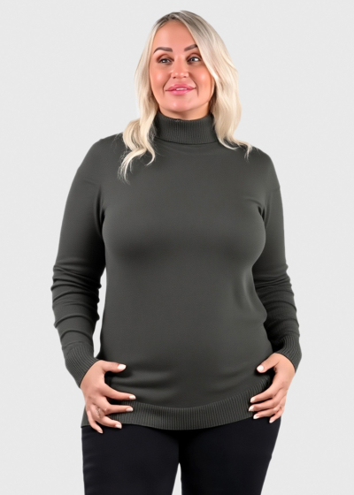 Eulalia khaki women's turtleneck