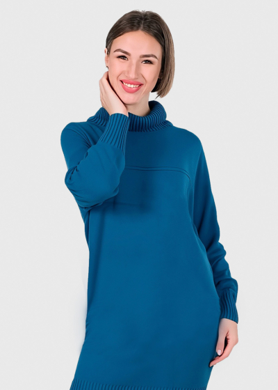 Annie blue high neck sweater dress 