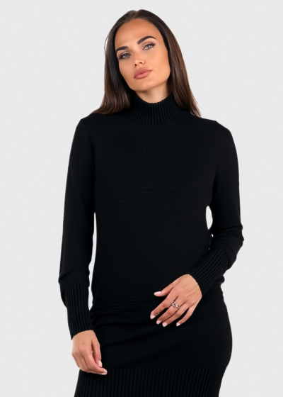 Annie black high neck sweater dress 