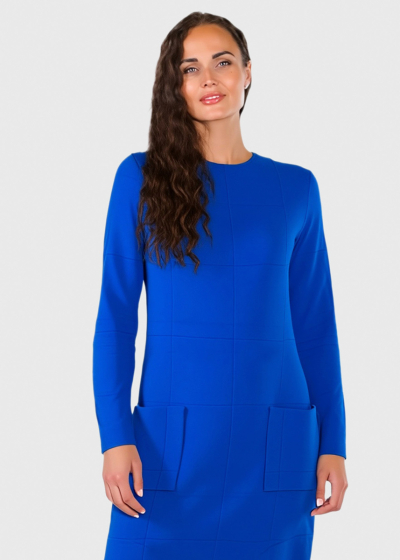 Ana blue sweater dress with pockets