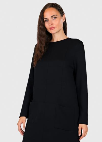 Ana black sweater dress with pockets