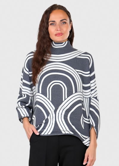 Annie grey sweater with pattern