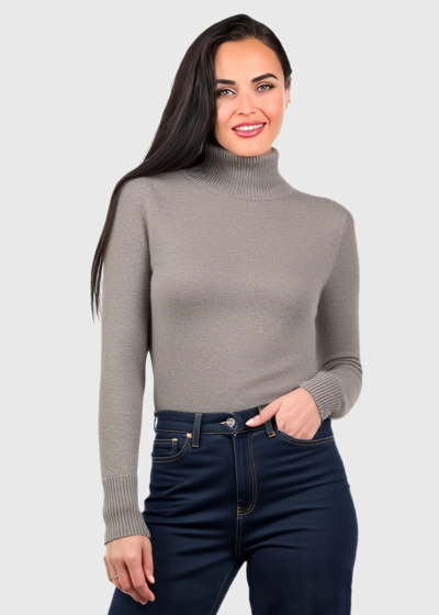 Angie light brown high neck turtleneck