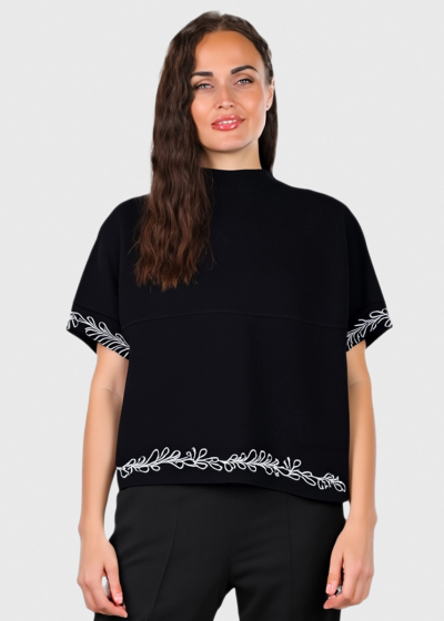 Belly black short sleeve sweater