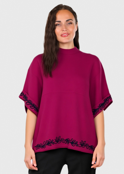 Belly purple short sleeve sweater