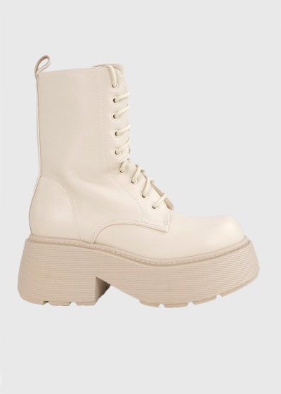 Delia beige high-soled boots
