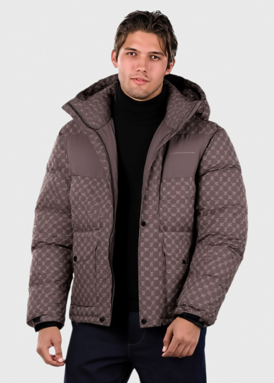 Alman brūna īsa jaka ar rakstu