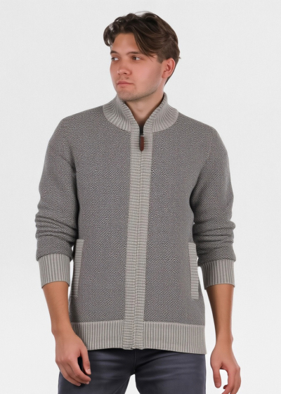 Aiden бежевая кофта на молнии