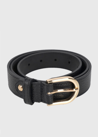 Zelda black leather belt