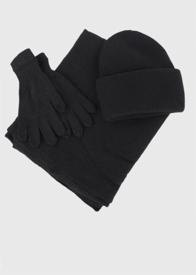 Ginny черный зимний комплект: шапка, шарф и перчатки