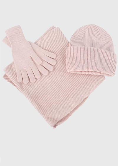 Vivi light pink winter set: hat, scarf and gloves