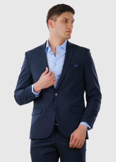 Galileo Slim fit dark blue woolen suit