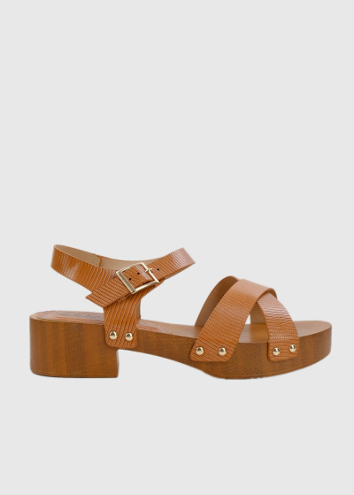 Leonilde light brown women's heeled sandals
