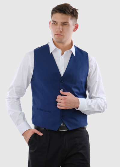 Angelino blue mens classic vest