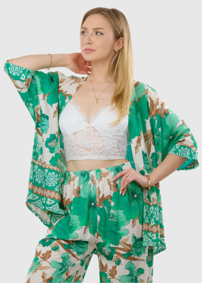 Bibiana green blazer in print