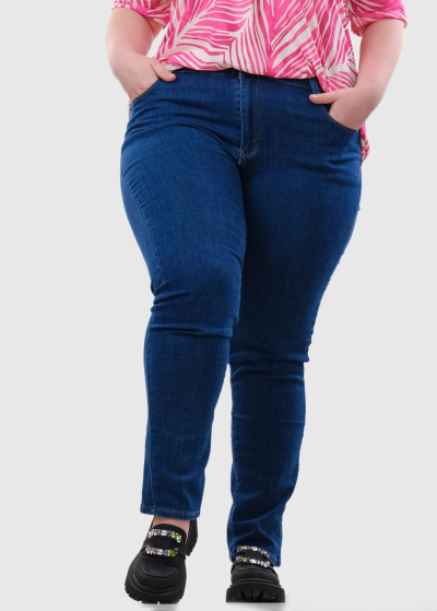 Balbina Slim Fit темно-синие джинсы Больших Размеров